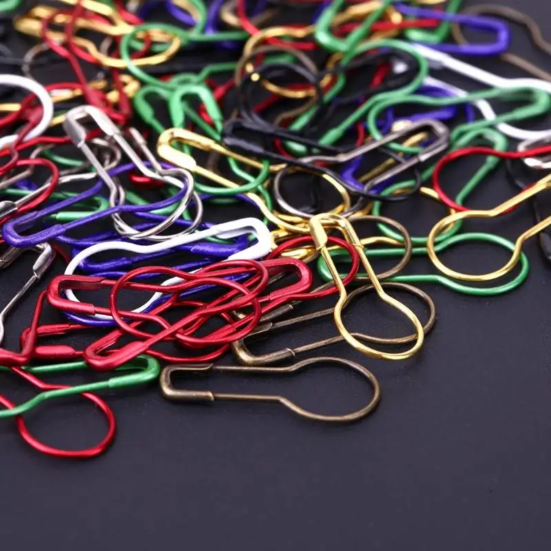 100pcs//pack Pins Gourd Shape Metal Clips Knitting Stitch Marker Tag Pins