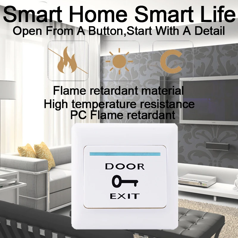 

Exit Release Button Door Push Switch For Security Access Control System Electric Door Lock NO COM Sensor Switch RFID Button Door