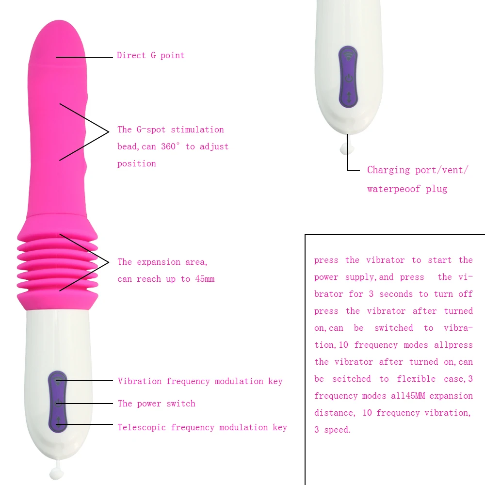 Sex toy vibrators 10 Speed Automatic Telescopic Dildo Vibrator Sex Toys For Woman G-spot Stimulation Massager Female Masturbator 4 Sex toy vibrators 10 Speed Automatic Telescopic Dildo Vibrator Sex Toys For Woman G-spot Stimulation Massager Female Masturbator 4