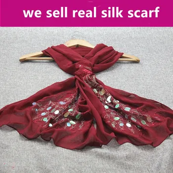 

0426-2# 100% silk scarf shawls wrap georgette,color:as picture,52*160cm women