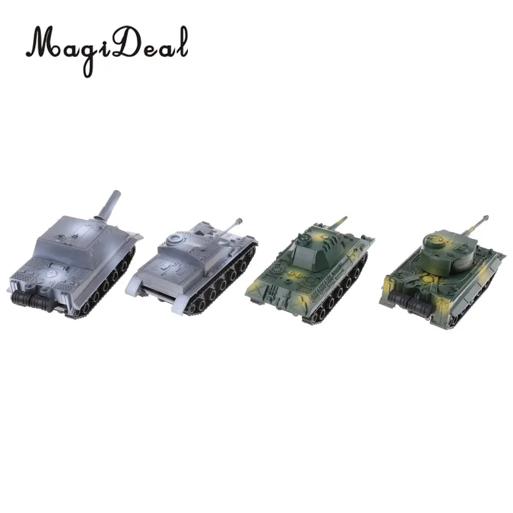

4Pcs/Set 1/72 Simulation Tank Armor Army Model Toy Soldier Push Back Car Vehicle Toy for Kids Children Boys Birthday Gift
