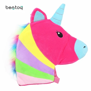 

Cartoon Unicorn Children Backpack Colorful Plush Winter Kindergarten Kid School Book Bag Novelty Design Girls Boys Toys Gift Bag