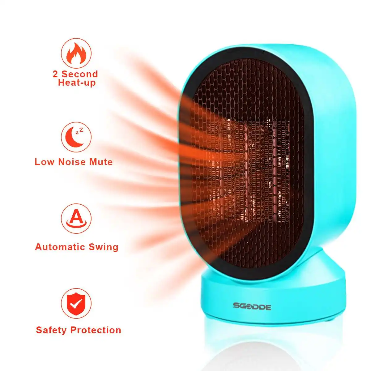 

UK/EU Plug 600W Electric Heater Household Heater Stove Radiator Warmer Protable Auto Car Heater Heating Cooling Fan