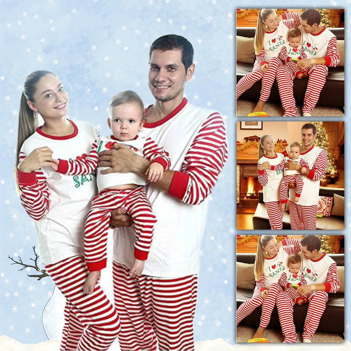 

Brand New Fashon Family Match Christmas Adult Women Kids Sleepwear Nightwear Pajamas Set