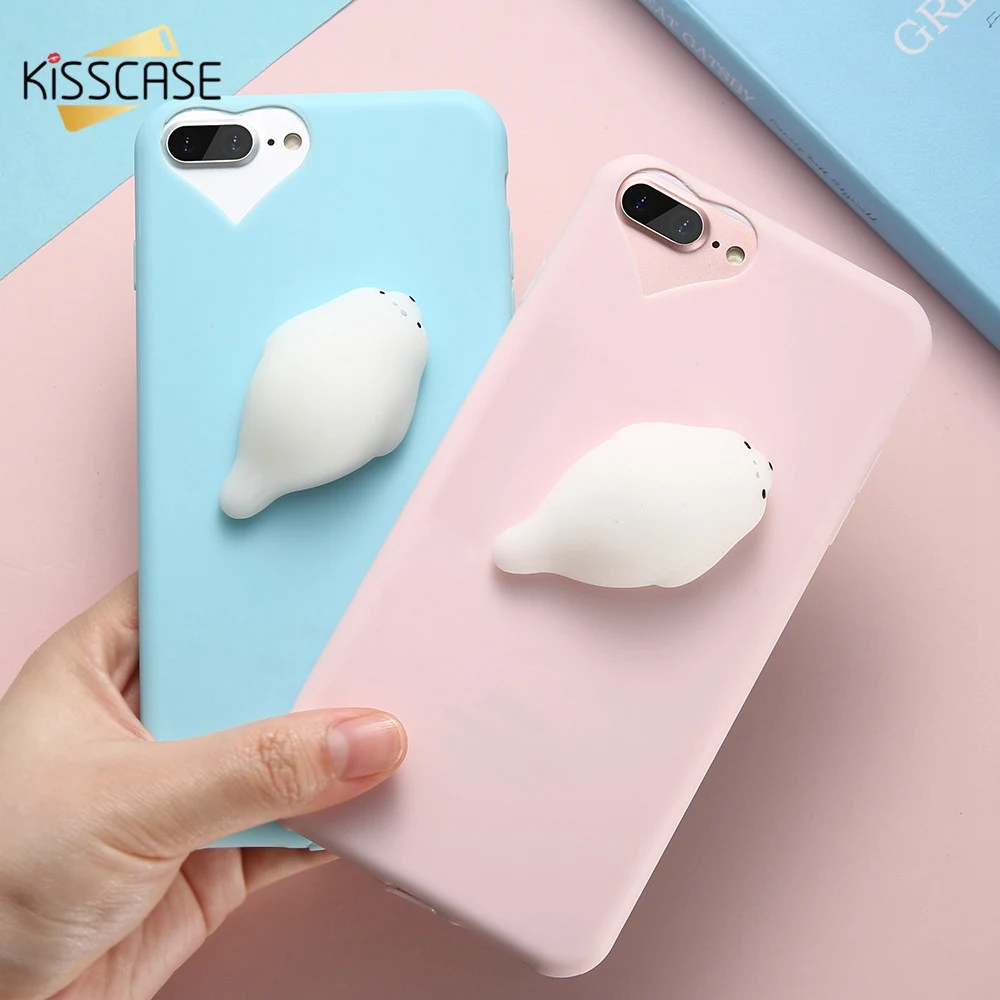 KISSCASE 3D чехол с животными для iPhone 5 SE 5S милый мягкий силиконовый снятия стресса 6s 6 8