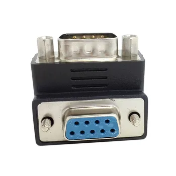 

Zihan 10pcs/lot D-Sub RS232 Female 9Pin Down Right Angled 90 Degree Thumbscrew Type to 9Pin Male Extension Converter Connector