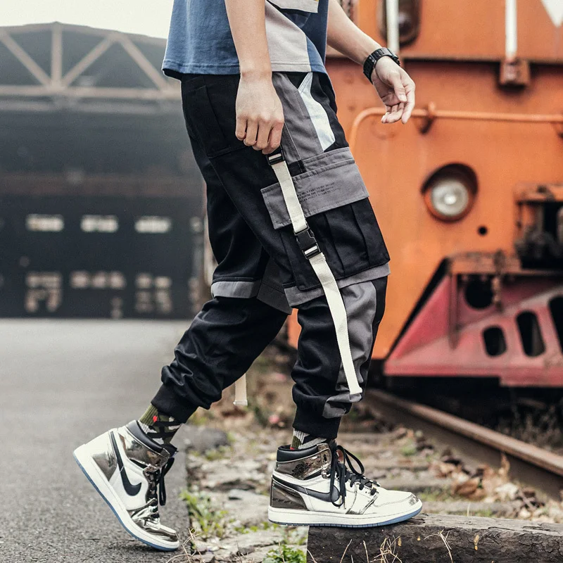 Men's Trousers 2019 Summer New Loose Multi-pocket Overalls Men's Nine Pants Trousers Personality Youth Casual Men's Clothing