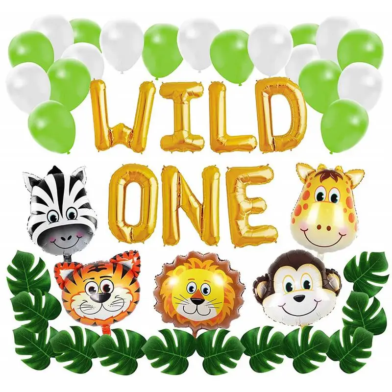

Baby Party Balloon Decoration Set WILD ONE Inflatable Little First Birthday Balloon Decor Kit Boy Girl Theme Party Banner