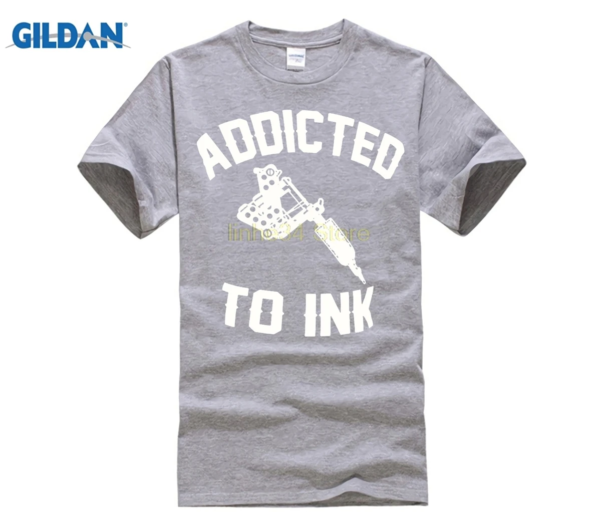 Возьмите GILDAN Лидер продаж 100% хлопок футболки для мужчин картель чернил Addicted To Ink