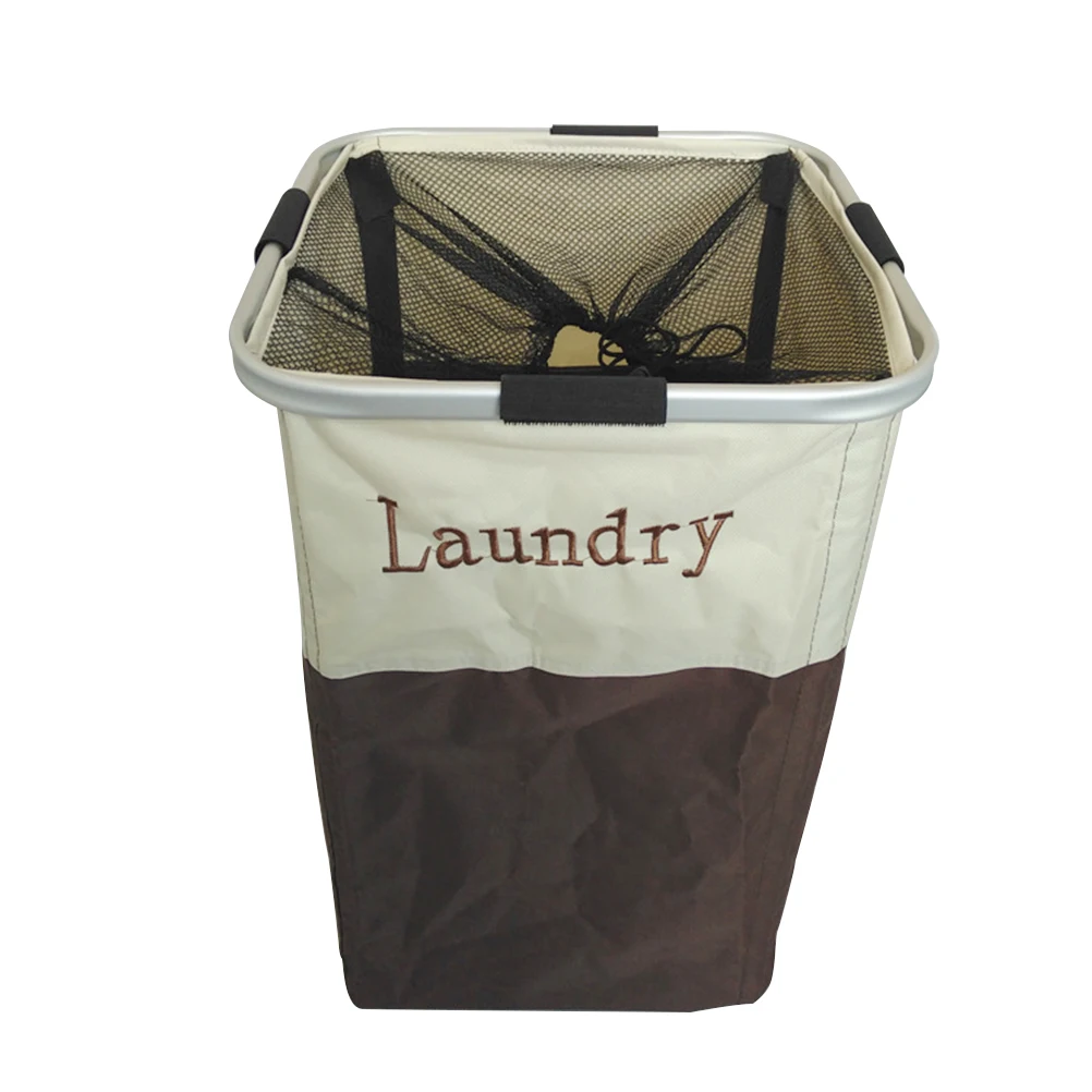

Heavy-Duty Canvas Laundry Storage Hamper Laundry Basket Organizer (Beige and Coffee)