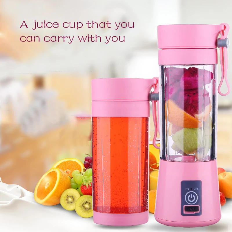 

Portable 4 Blades Blender Juicer Cup USB Rechargeable Electric Automatic Vegetable Fruit Citrus Juice Maker Cup Mixer Bottle