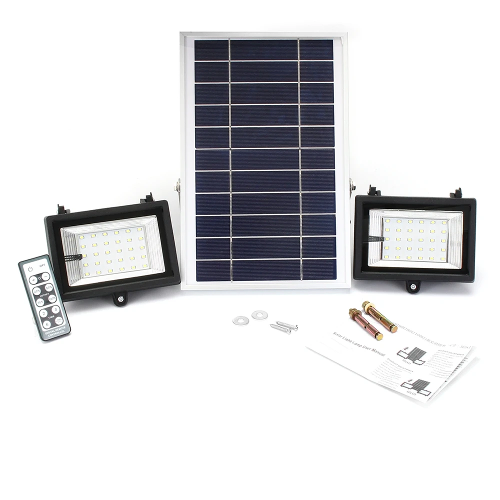 

2Pcs 30LED Solar Flood Light Remote Control Dimmable Timer ip65 Waterproof Solar Light Street Light Outdoor Garden Security Lamp