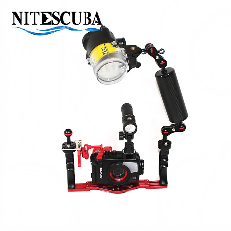 

NiteScuba Diving video light S18& YS D2 strobe& underwater camera handle tray shutter& float arm for tg4 tg5 rx100 housing case