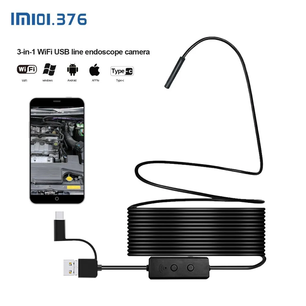 

LM101.376 New F160-1 WiFi detection camera IP67 waterproof endoscope 2 megapixel CMOS snake camera for iPhone, Samsung, Andorid