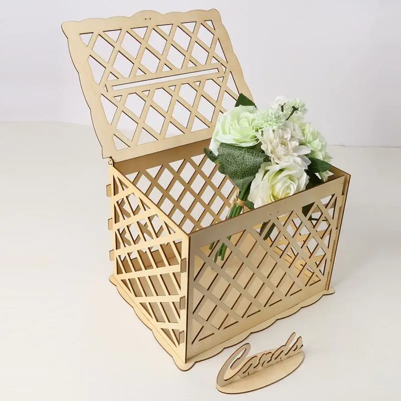 11 Дизайн DIY свадебная открытка коробка деревянная коробка для денег с замком великолепное свадебное украшение поставки для дня рождения Прямая поставка