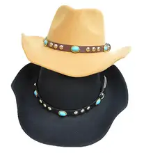 Западный ковбойский козырек для верховой езды на пастбищах на открытом воздухе для мужчин и женщин большой драгоценный камень пояс Кепка широкая шляпа высококлассная атмосферная Рыцарь