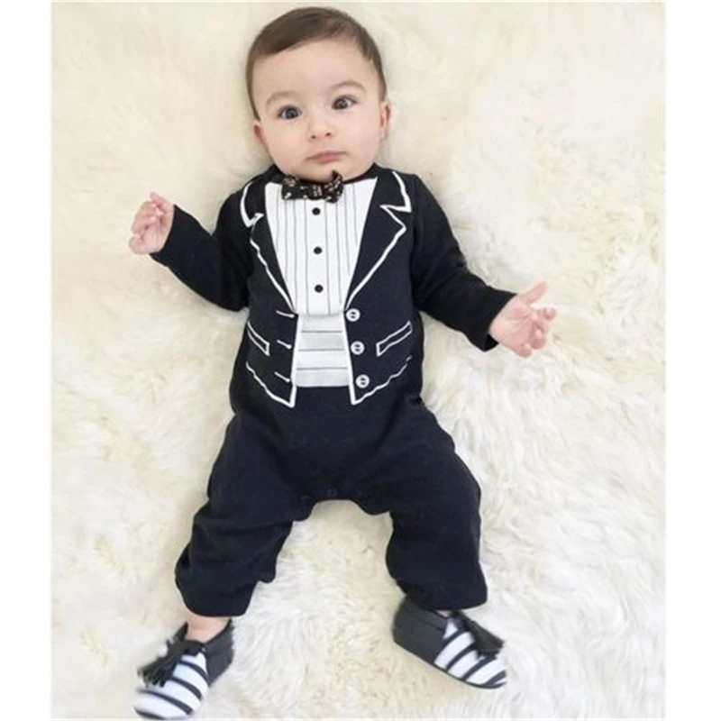 Infant Newborn Baby Boy Gentleman Suits Jumpsuit Romper Cloth Party