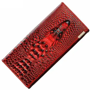 

None Wallets pu Leather Crocodile Purses Fallow Clutch Bag Long Money Bag Cards ID Holder Clutch Wallet Fashion Burse Handbags