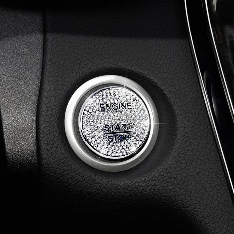 

For Mercedes Benz AMG A B C GLC GLA CLA ML Class W176 W246 W205 X253 X156 C117 Engine Start Stop Ignition Key Ring Diamond Trim