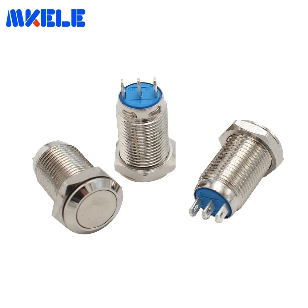 

Flat High Spherical Round Head Metal Push Button Switches Reset Momentary 10mm Thread Latching 1no 1nc 3pin IP65