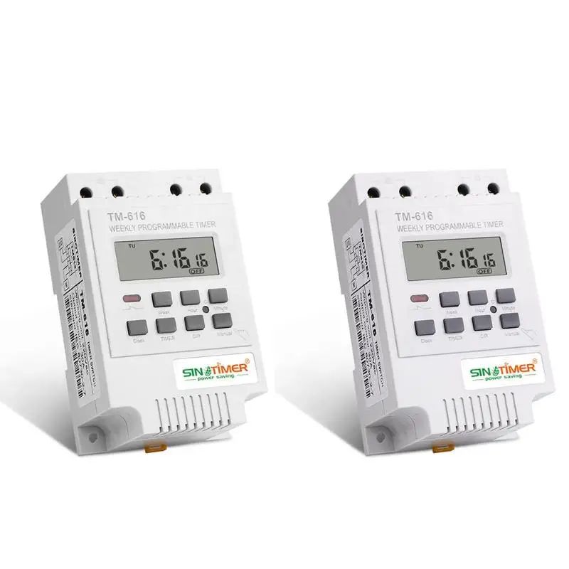 

TM-616 Electronic Weekly Programmable Digital Timer Switch Relay Time Controller Din Rail Mount for Street Lamp