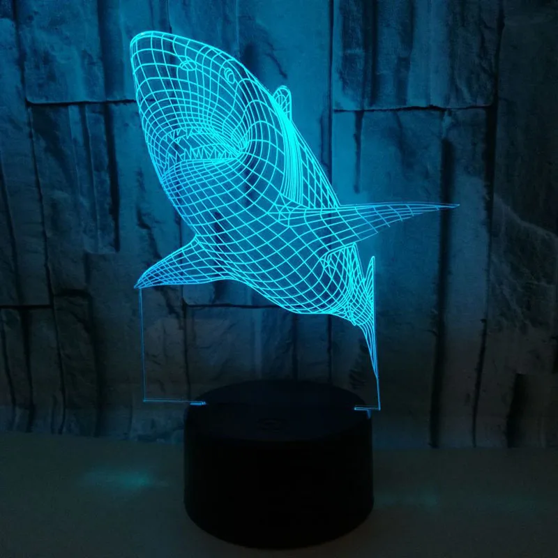 

YIMIA Creative Shark Model Lamp Colorful LED Night Light 3D USB Table Desk Touch Lamp Home Nightlight Children Toys