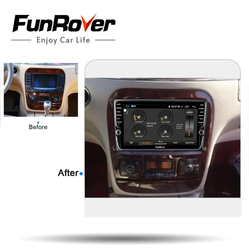 Flash Deal Funrover 8 core android9.0 2din car radio multimedia dvd gps player For Mercedes Benz S Class W220 W215 S280 S320 S350 S400 S500 1