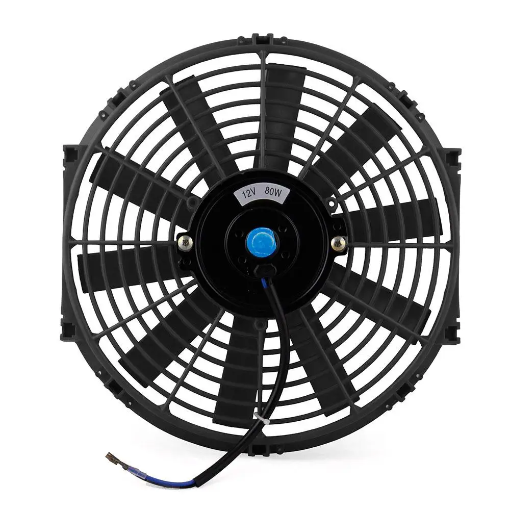 Universal Car High Power Pull Racing Electric Radiator 12V Engine Cooling Straight Blade Fan Kit Water Oil Cooler