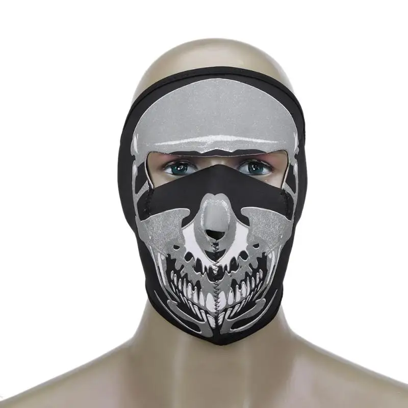 Велосипедная маска с черепом, ветрозащитная зимняя теплая маска для бега на лыжах