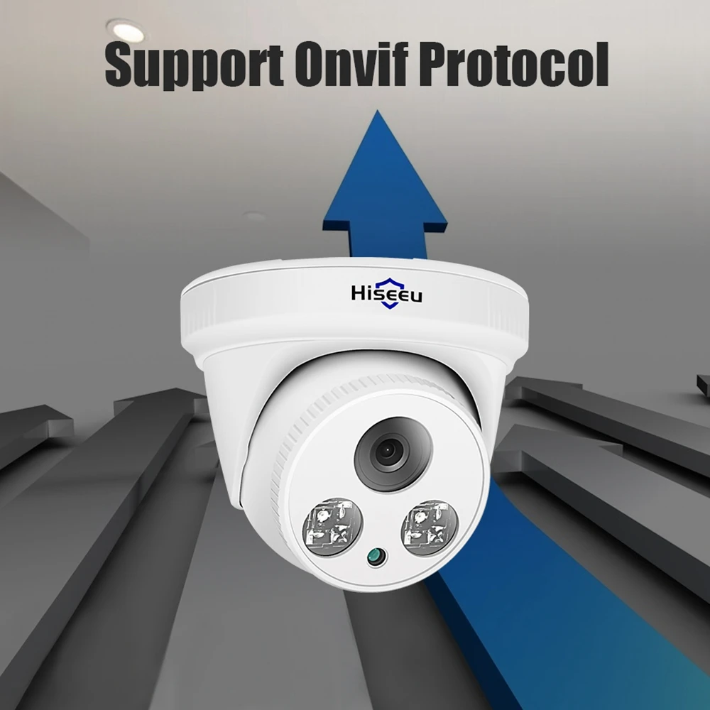 Hiseeu HD 1080P IP камера H.265 2MP купольная охранная наружная видеонаблюдения ночное