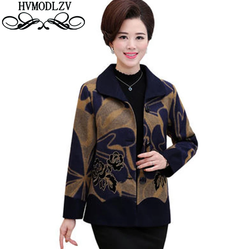 Outwear Parka Black Taille Manteau Moyen Femmes Ls107 Plein Imprimé Mamans red Automne La Veste Spéciale Hiver D'âge Offre Nouveau Femelle Laine Plus 2018 De qx6BHwRPx