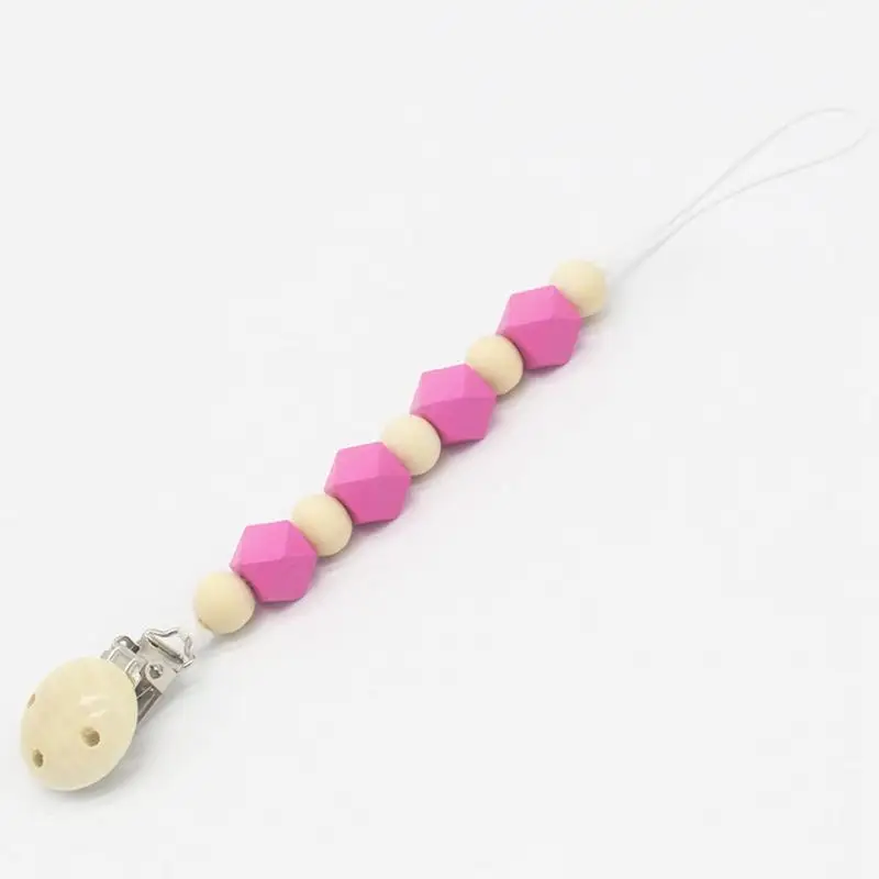 Baby Pacifier Clip Chain Wooden Holder Chupetas Soother Pacifier Clips Leash Strap Nipple Holder For Infant Feeding