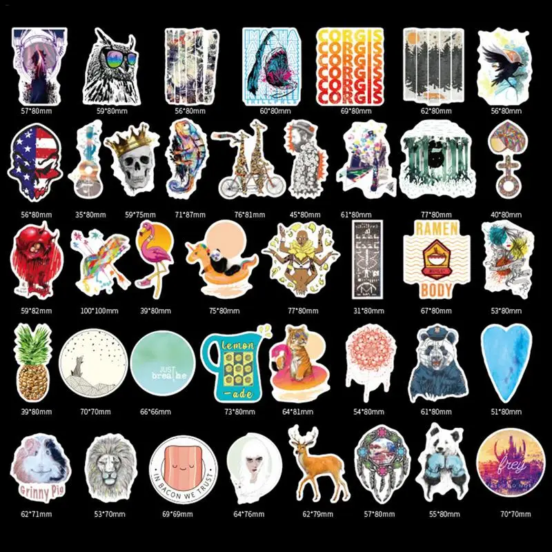 

100PCS Cartoon Pattern Stickers Cute Non-Repetitive Personality Creativity Motorcycle Stickers Trolley Case Graffiti Decal Items