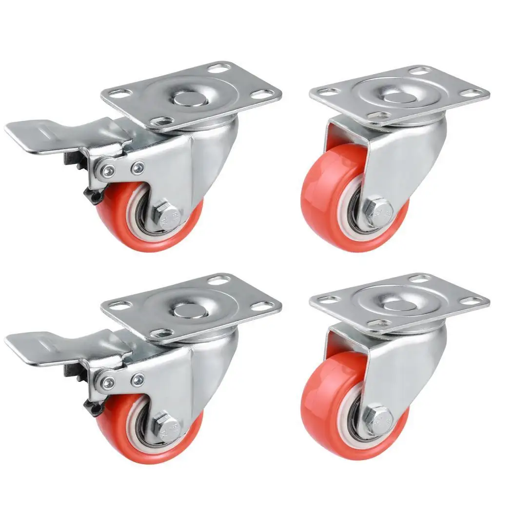 

4Pcs Chair Swivel Caster Wheels Top Plate Swivel Lock Kit 1.5 Inch Home Office Swivel Caster Chair Shopping Cart Brake Wheel