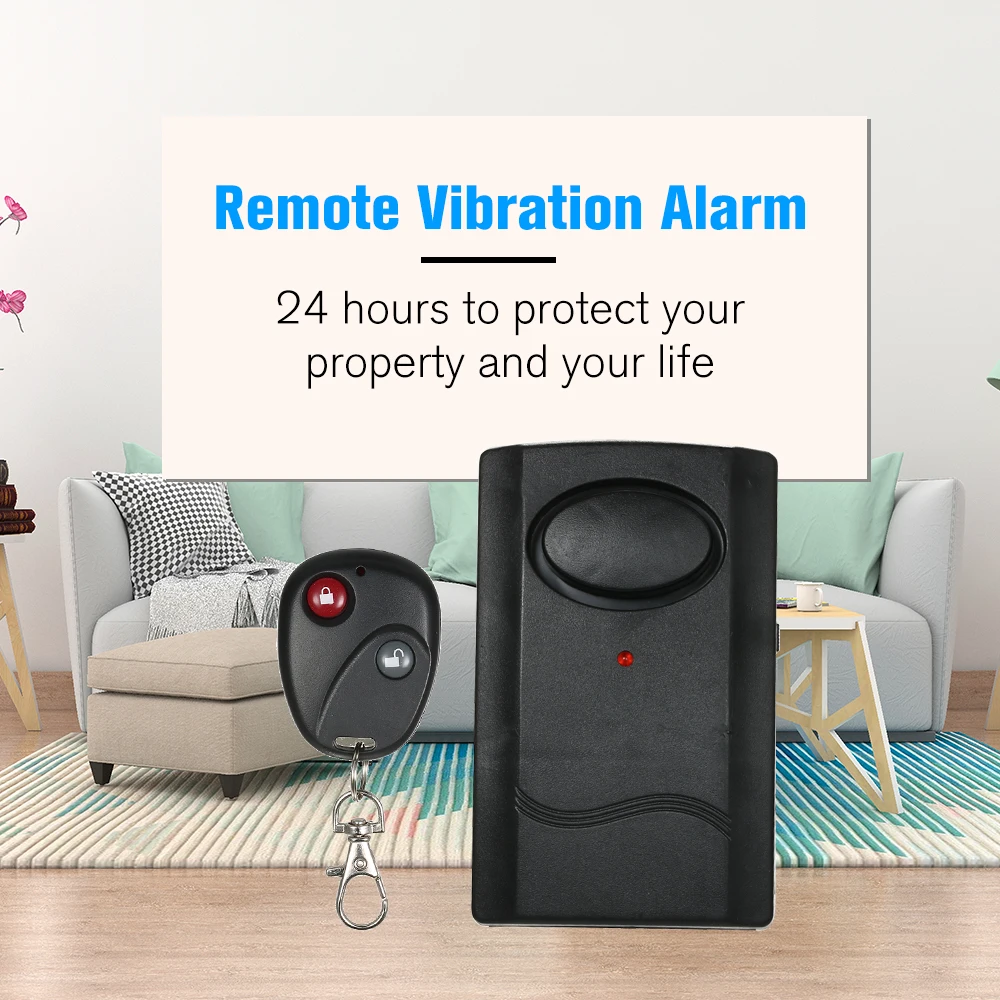 

Wireless Remote Control Vibration Alarm Anti-theft Detector Motorcycle Anti Lost Warning Door Window Alarm Sensor Alarm System