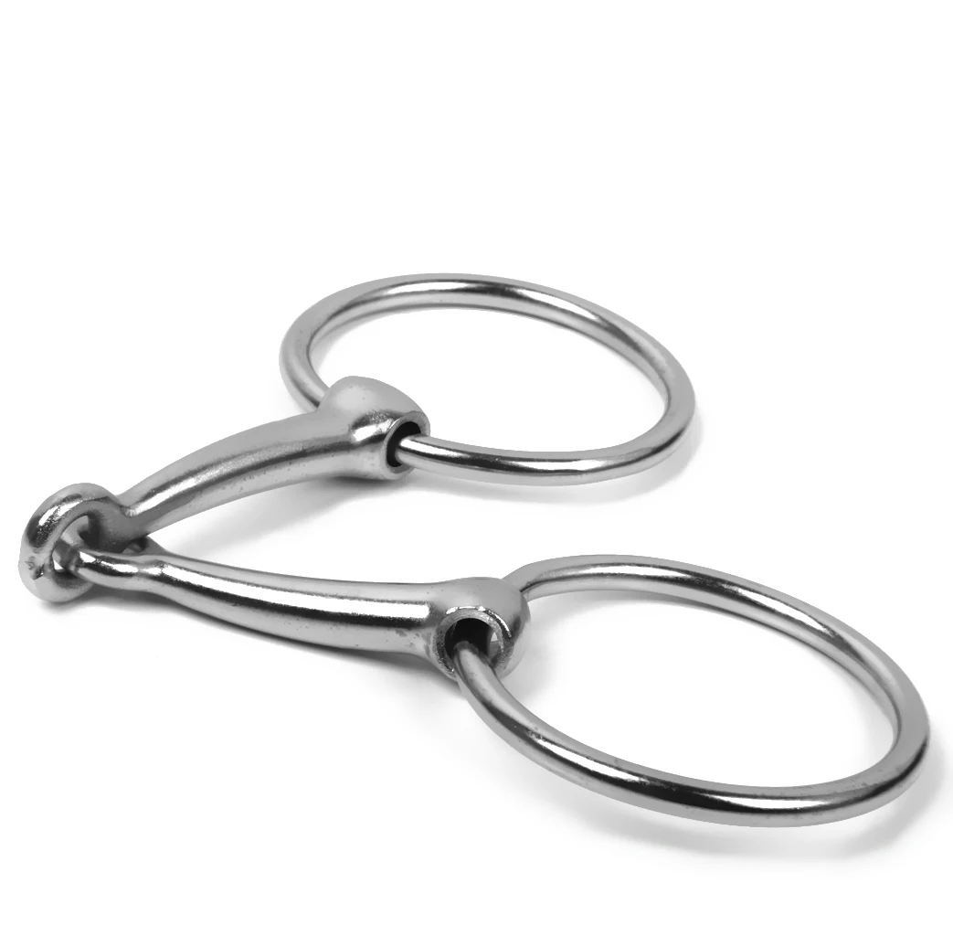 5' Loose Ring Mouth  Silver Iron Roller Tack Horse Mouthpiece High Grade Rust Proof 140mm/5 inch 6