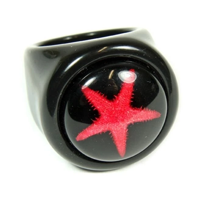 ED SPELDY EAST OR014-6 кольцо красная морская звезда черное с черным фоном Размер 6 |