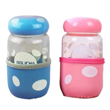 2 шт. Стекло Творческий гриб графин чашка, бутылка для воды Портативный мультфильм фильтрация чашка Графин бутылка для воды для отдыха на природе