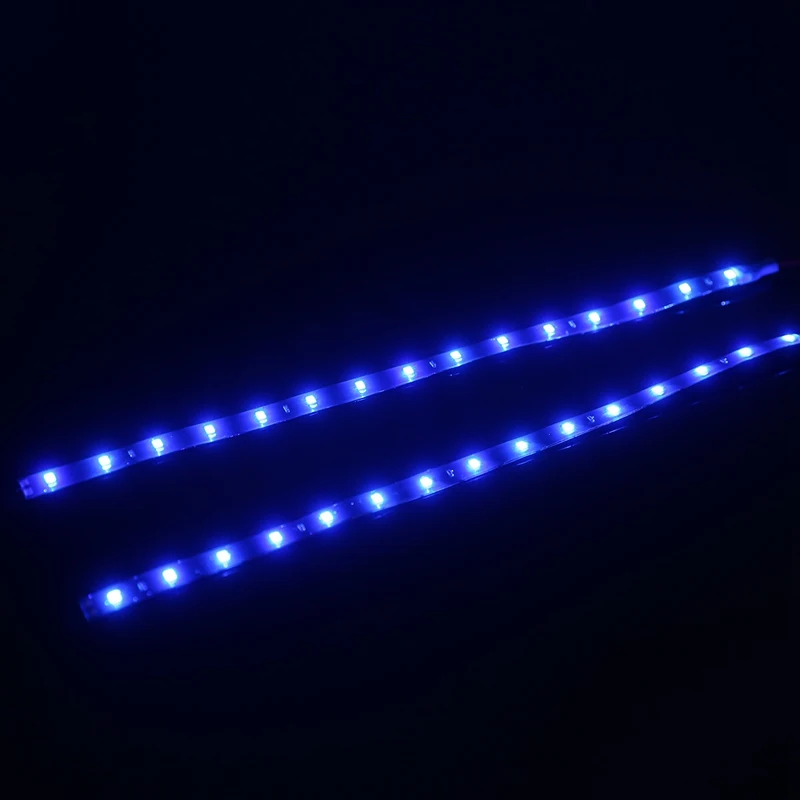 4Pcs/Set 12V 30cm USB Cable Power LED Strip Light Lamp SMD 3528 Blue Waterproof Car Truck Flexible Strip Tube Light 