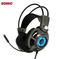 Somic G954 игровая гарнитура с вибрацией 7,1 Virtual Surround USB игры наушники с микрофоном для портативный компьютер Gamer