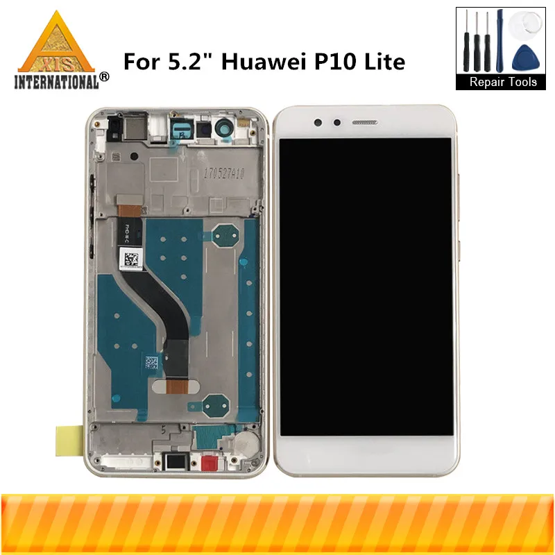 

Original Axisinternational For Huawei P10 Lite LCD Display Screen With Frame+Touch Digitizer WAS-LX2J WAS-LX2 WAS-LX1A WAS-L03T