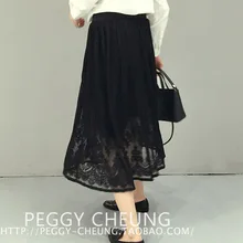 La maza/Элегантные элегантные длинные кружевные юбки до середины икры для женщин; удобные пляжные юбки в стиле бохо; однотонные уличные юбки