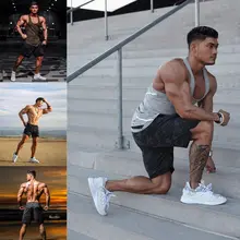 Мужские спортивные шорты для бега, брюки 3/4, спортивные штаны для бега