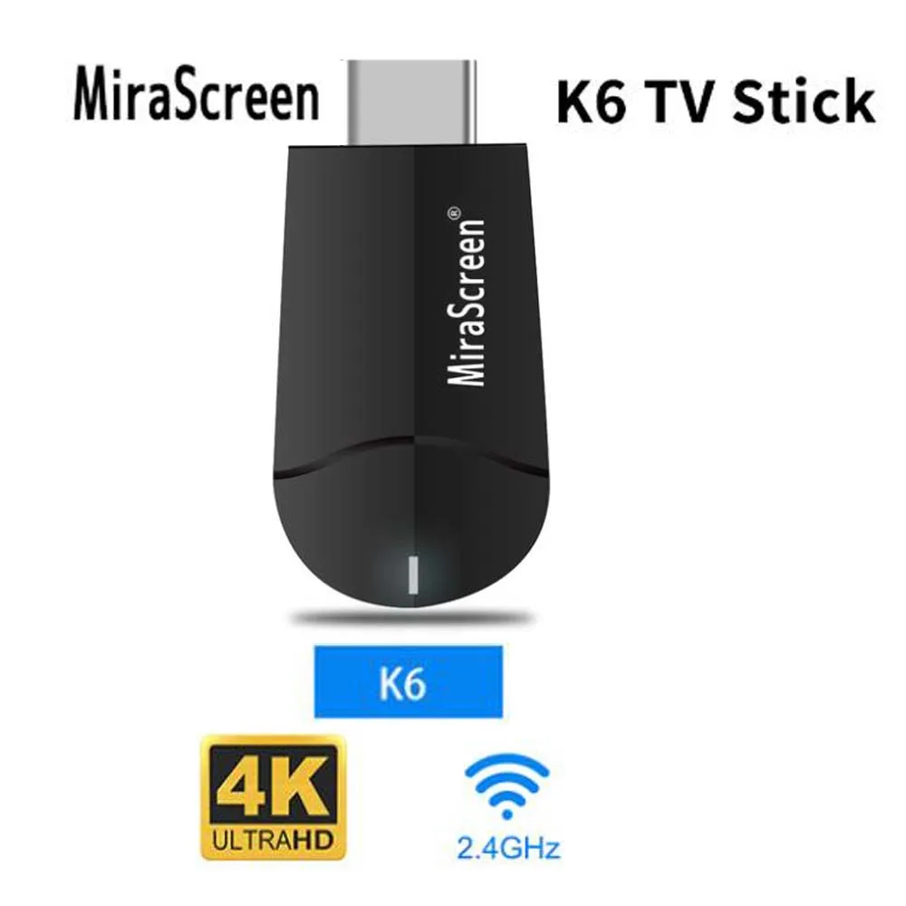 

Mirascreen K6 HDMI Dongle 2.4G 4K Wireless WiFi Display Receiver 1080P HD TV Stick Miracast Airplay screen Mirroring