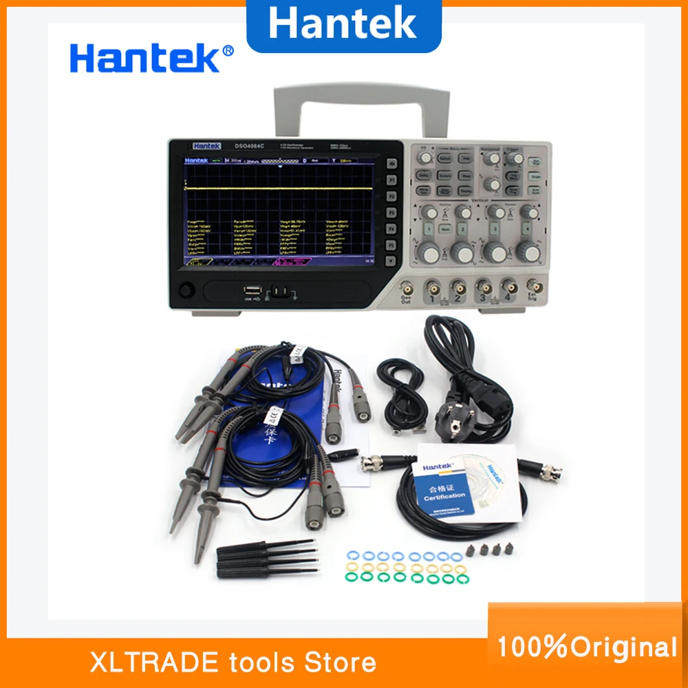 Original Hantek DSO4084C Digital Oscilloscope 80MHz 4 Channels USB PC Osciloscopio +1 Arbitary/function Generator | Инструменты