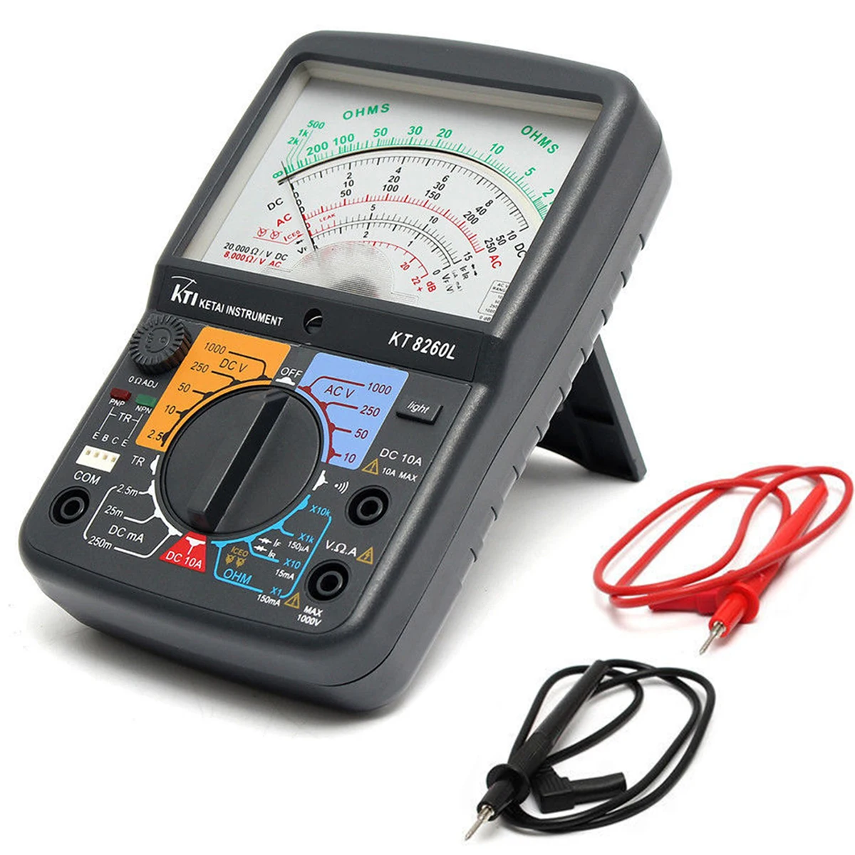 

KT8260L Digital Multimeter Analog Multimeter ACV/DCV/DCA/Electric Resistance Tester Measuring Tools + 2pcs Test Pen