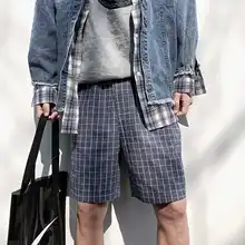 Летние Мужская мода трусы с квадтратным принтом шаровары хлопковые шорты в повседневном стиле Бодибилдинг мужской пляжные шорты для бега Размеры M-2XL