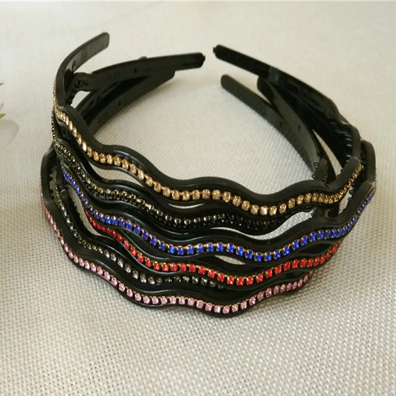 

Korea Fashion Colorful Crystal Headband Flower Thin Side Hairband Washing Makeup Hair Band Valentine's Day Gift Hair Accessories