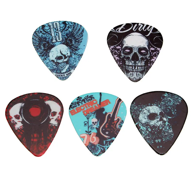 New 5Pcs/Lot 0.46mm Acoustic Electric Plectrum Bass Picks Multi pattern