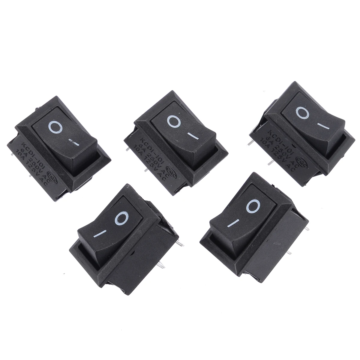 

5pcs 2 Pin SPST On/Off Momentary Off Rocker Switch AC 250V/6A 125V/10A for TV computer Phone Boat Car Rocker Switch Black